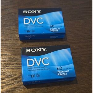 Sony DVC MiniDV Premium Digital Video Cassette Tape 60 min 2-Pack DVM60PRR